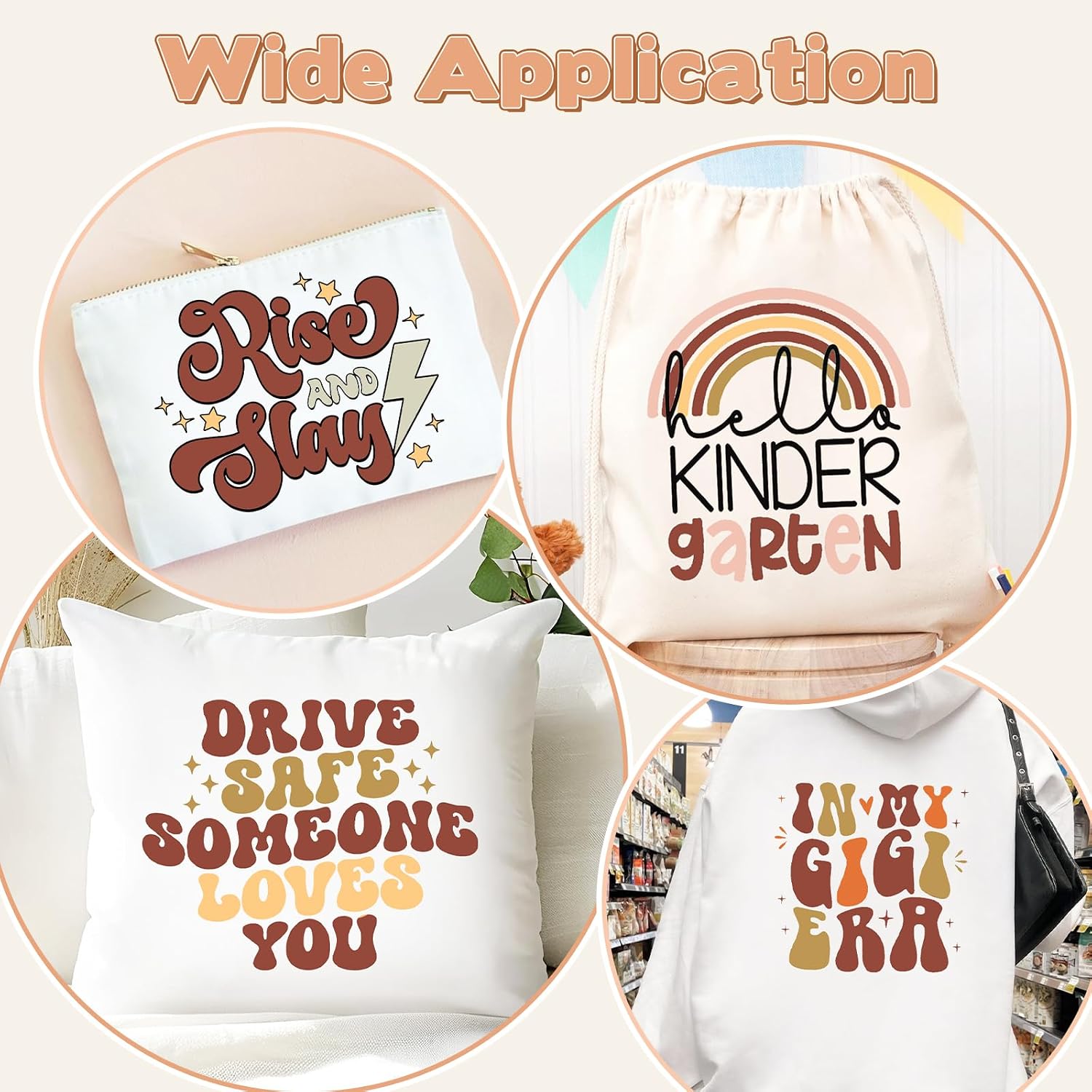 HTVSTD Maroon Brown Boho HTV Heat Transfer Vinyl 8pcs 12×10in image 4