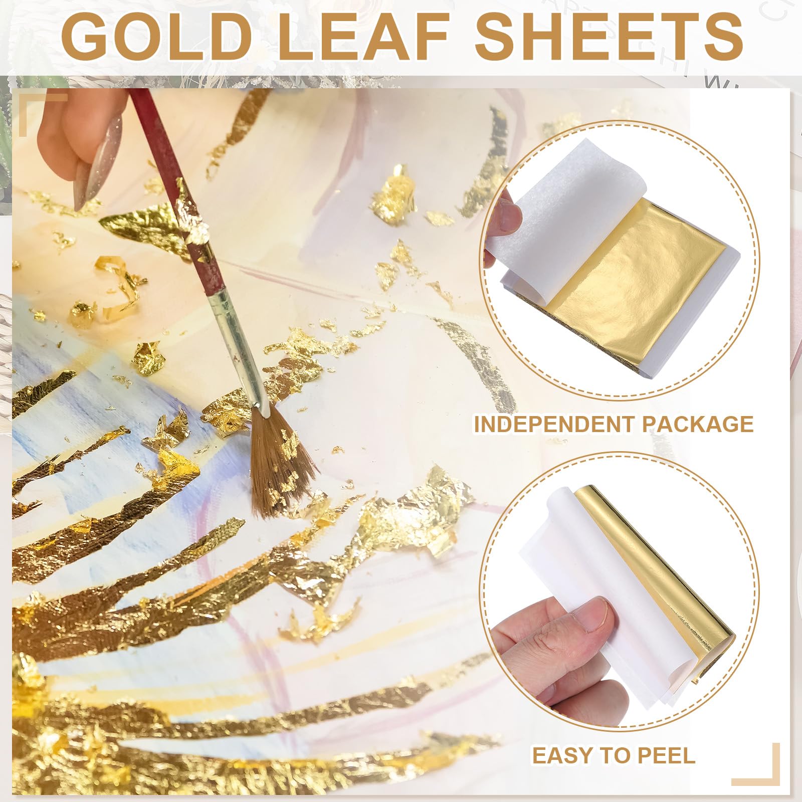 PATIKIL Gold Leaf Sheets for Art 8.5x9.5cm - Image 4
