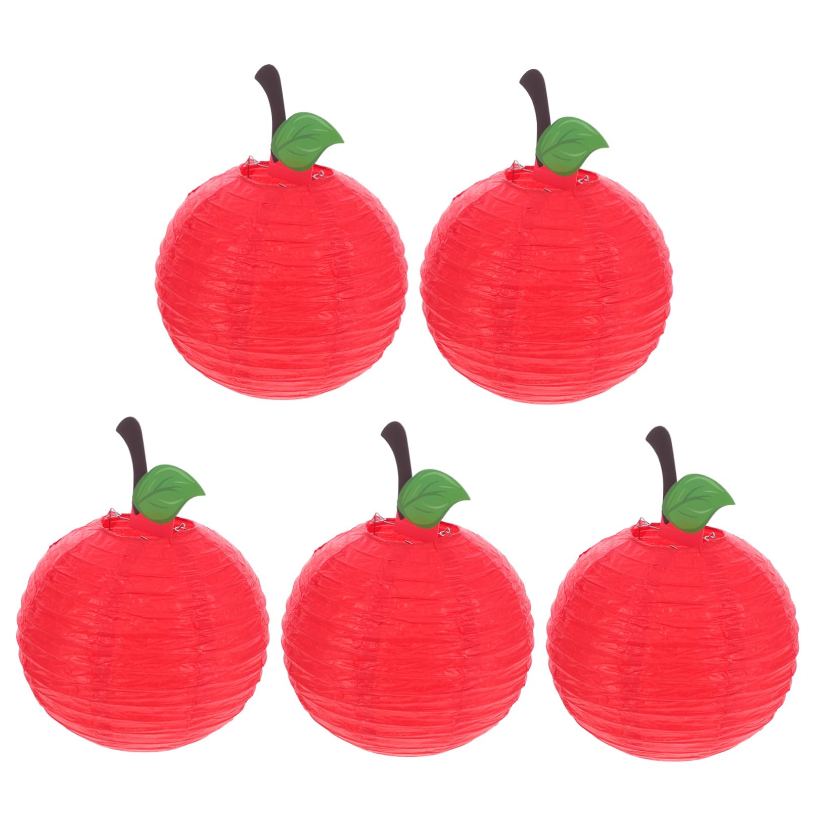 BCOATH 5pcs Red Apple Shaped Paper Lanterns for Back to School Decor Fruit Themed Hanging Decorations Classroom and Easy to Hang Handmade Excellence Unique Design