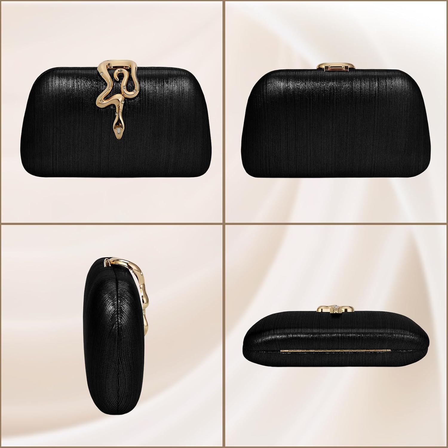 Tmore Glitter Purses for Women Shoulder Bag Clutch Purse With Chain Elegant Evening Bag for Wedding, Prom, Party - Image 3