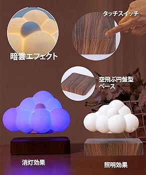 Amazon.co.jp: 2024浮くランプ 浮くランプ 照明 雲型デスク