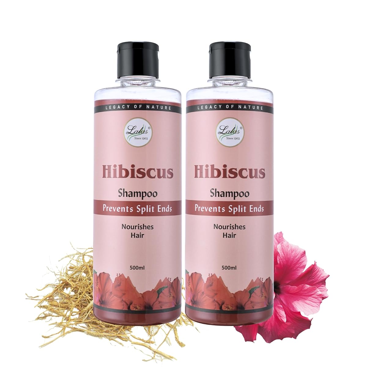 Lalas Hibiscus Shampoo for Men & Women | Herbal Hair Cleanser for Split Ends,