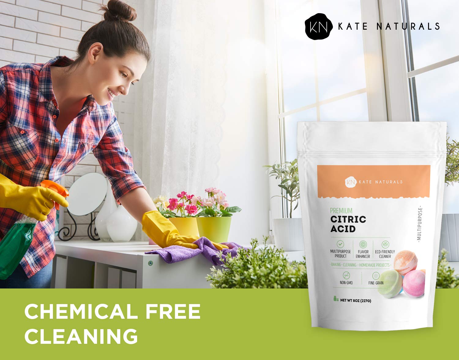 Buy Citric Acid for Bath Bombs & Cleaning (8 oz) Kate Naturals