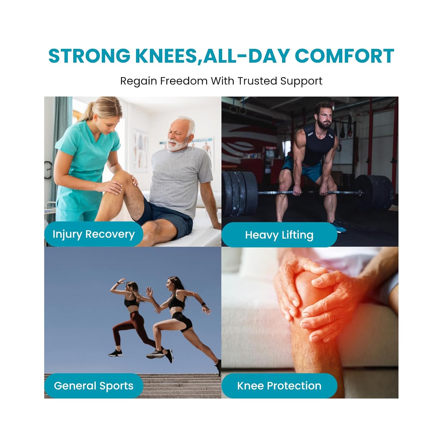 F.A.S.T ROM Knee Brace | Adjustable Hinges & Air Compression with Internal Pump | Post-Op Knee Stabilizer with Flexion Control (0°–90°) for Swelling & Rehab Support | Large