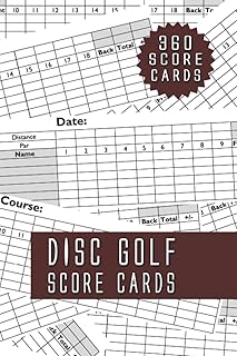 Disc Golf Score Cards: 360 Disc Golf Scoring Sheets 6" x 9" Disc Golf Notebook for 4 Players to Track Disc Golfing Scores