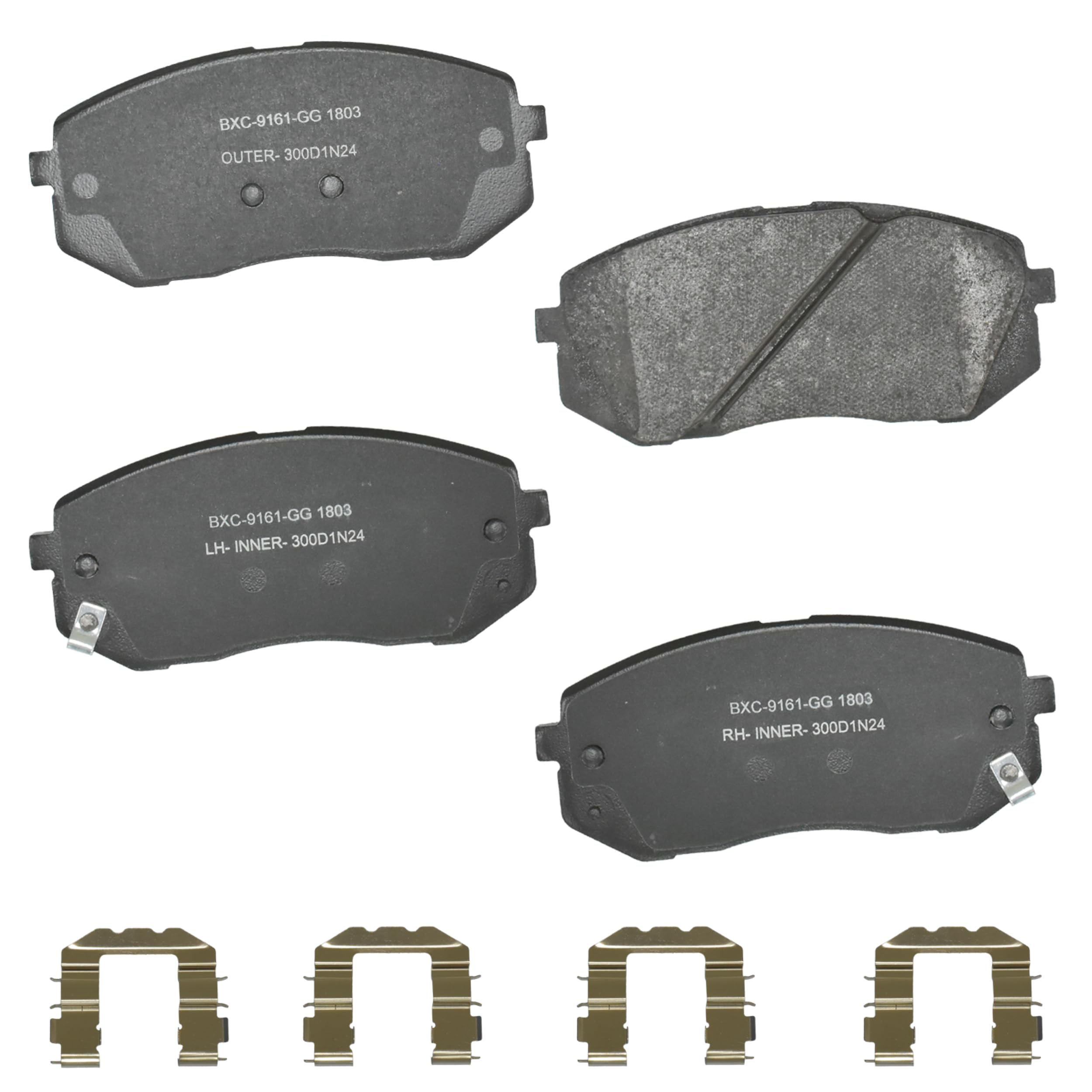 Bendix Premium SBC1803 Ceramic Front Brake Pads for Hyundai Kona Electric 2021-2019, Sonata 2015, Sonata 2019-2018, Kia Niro EV 2022-2019, Optima 2016, Optima 2020