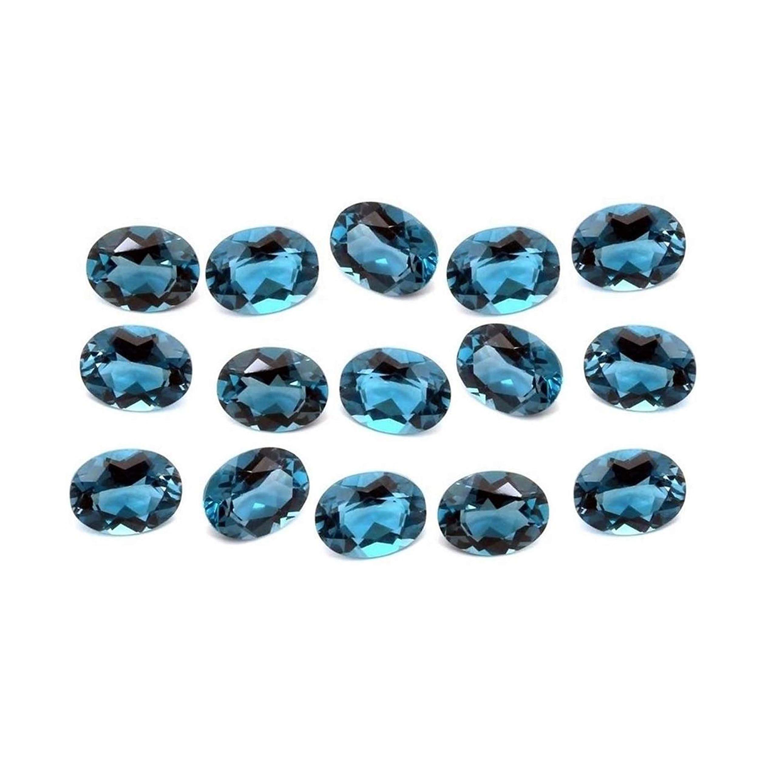 Bleu Topaze 7x5mm Ovale pour Création Bijoux AAA - 2