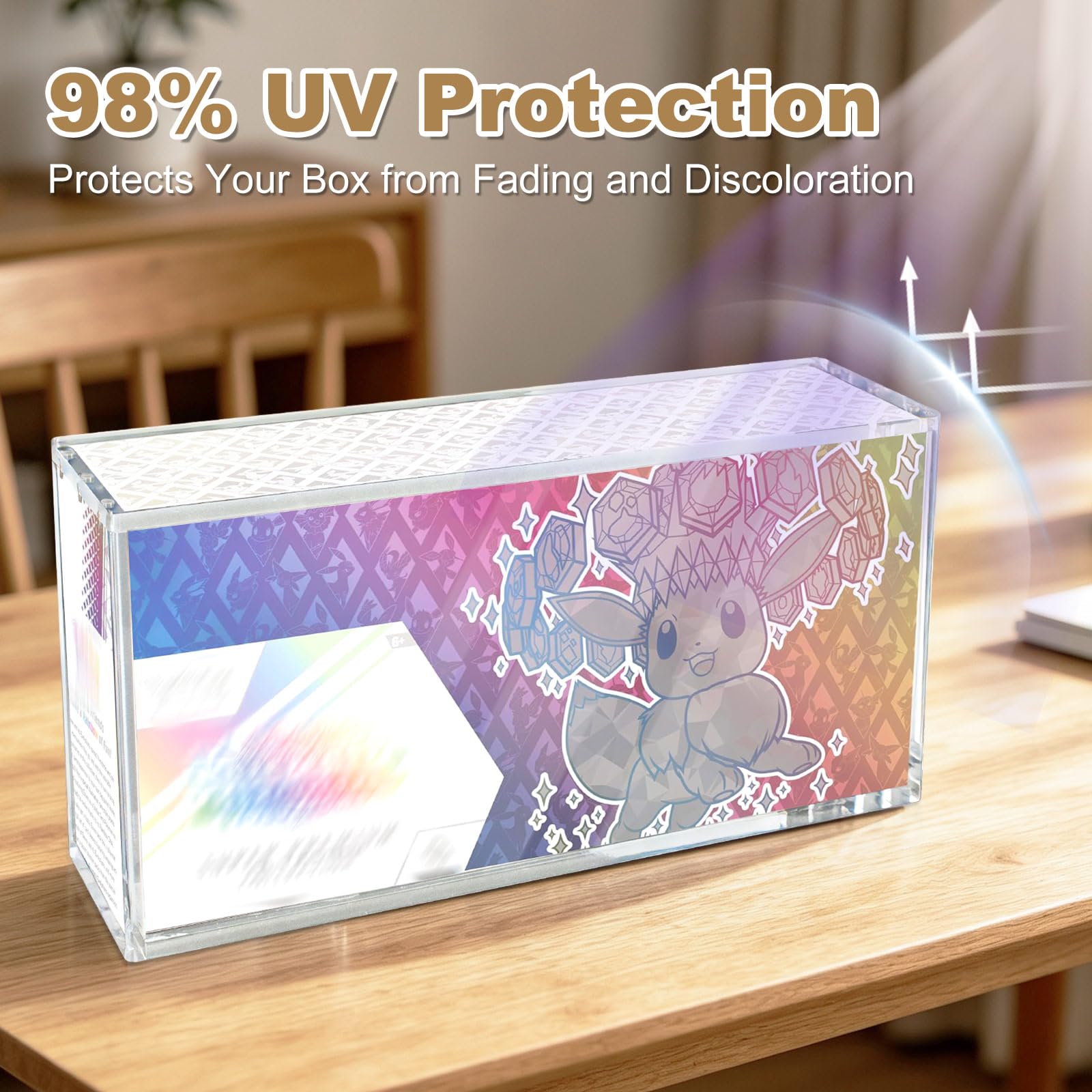 Prismatic Evolutions SPC - Espositore in acrilico compatibile con Prismatic Evolutions Super-Premium, spessore 8+5 mm, custodia protettiva in acrilico trasparente con coperchio magnetico, scatola per