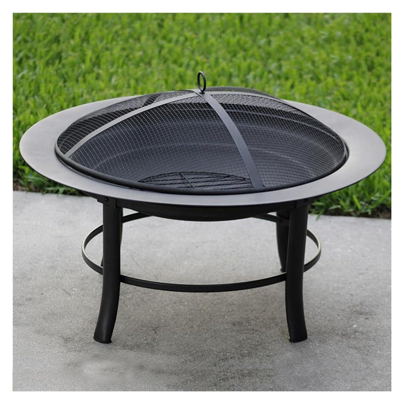 Foyer sans fumée pour brûler en plein air, tonneau de combustion avec vasque, couvercle en maille, filet inférieur et râteau pour l'élimination des déchets et chauffage d'hiver