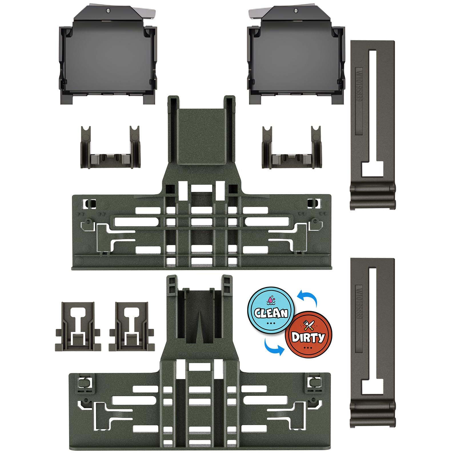 (10 Packs) Upgraded WPW10546503 Dishwasher Upper Rack Parts&W10320664/5 Dishwasher Adjuster Housing for Kitchenaid Dishwasher Parts KDTE334GPS0 KDFE104HPS0,W10546503/WPW10546503 Rack Adjuster Assembly