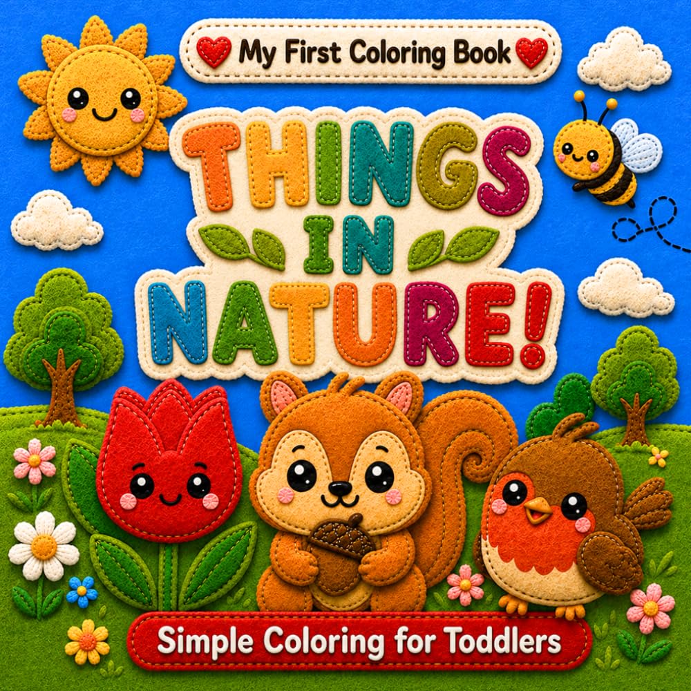 My First Coloring Book: Things in Nature: 60 Simple and Fun Coloring Pages for Toddlers