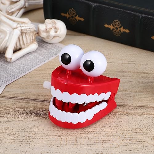 Miniatura 9 de Dientes parloteadores cuerda juguete: juguete de dientes que caminan con ojos LED divertidos dientes falsos de juguete de relojería dentaduras de
