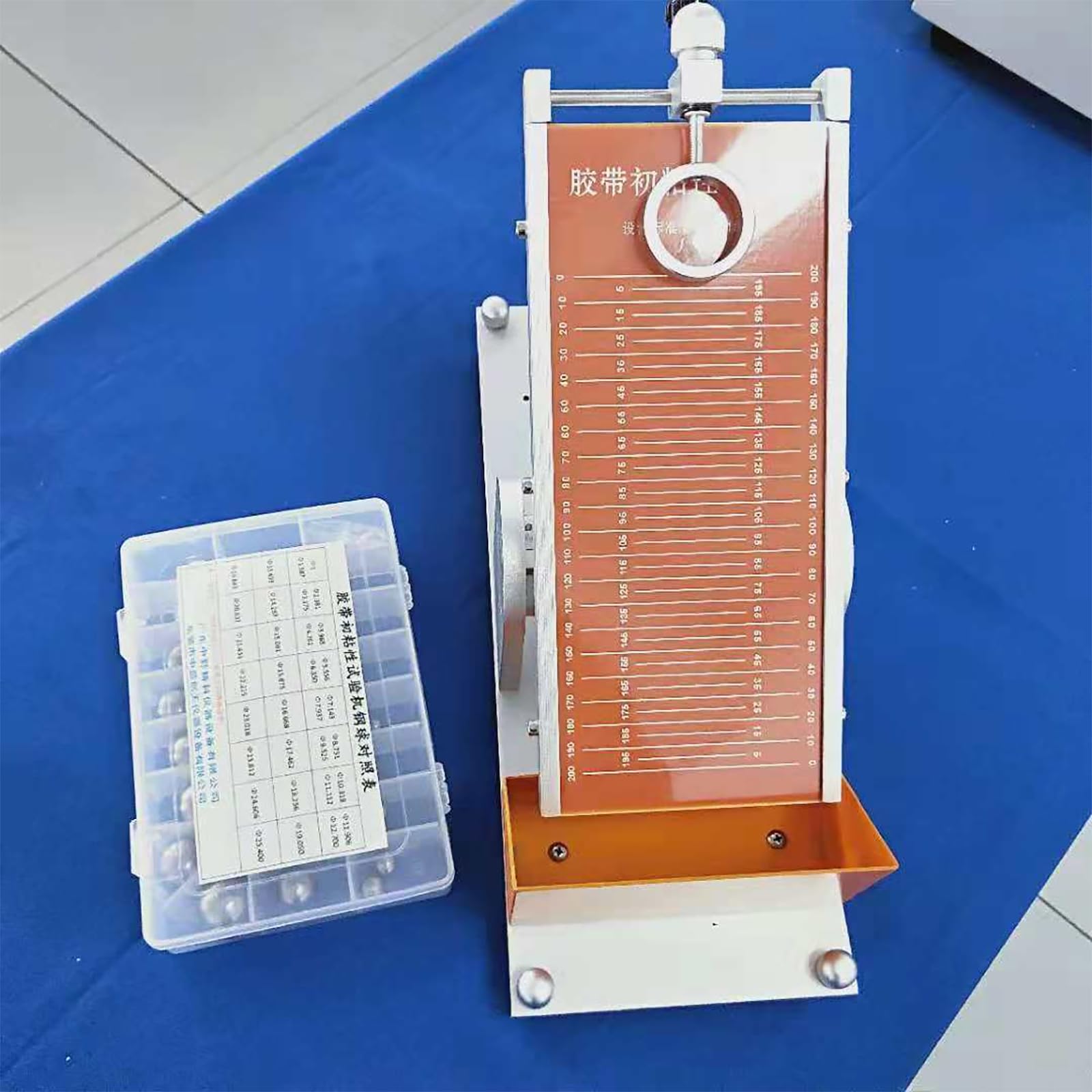 Tester manuale di adesione con angolo regolabile e sfera d'acciaio per la misura della puntina del nastro