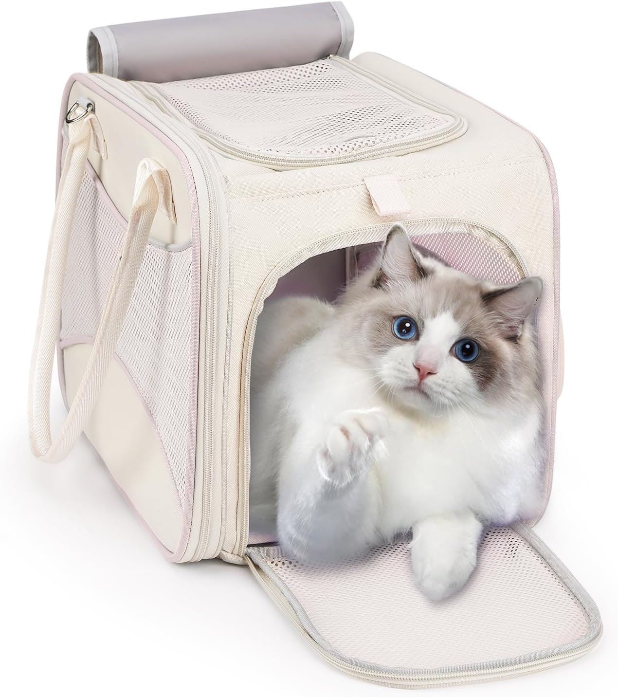 LULLAMING Cat Travel Carrier Soft Sided Dog Carrier for
