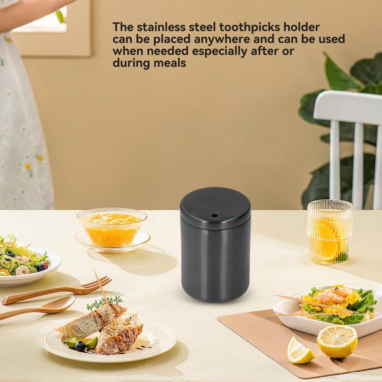 Porta Stuzzicadenti In Acciaio Inox - Contenitore Dispenser Per Cucina, Ristorante, Feste | Colore Oro Rosa