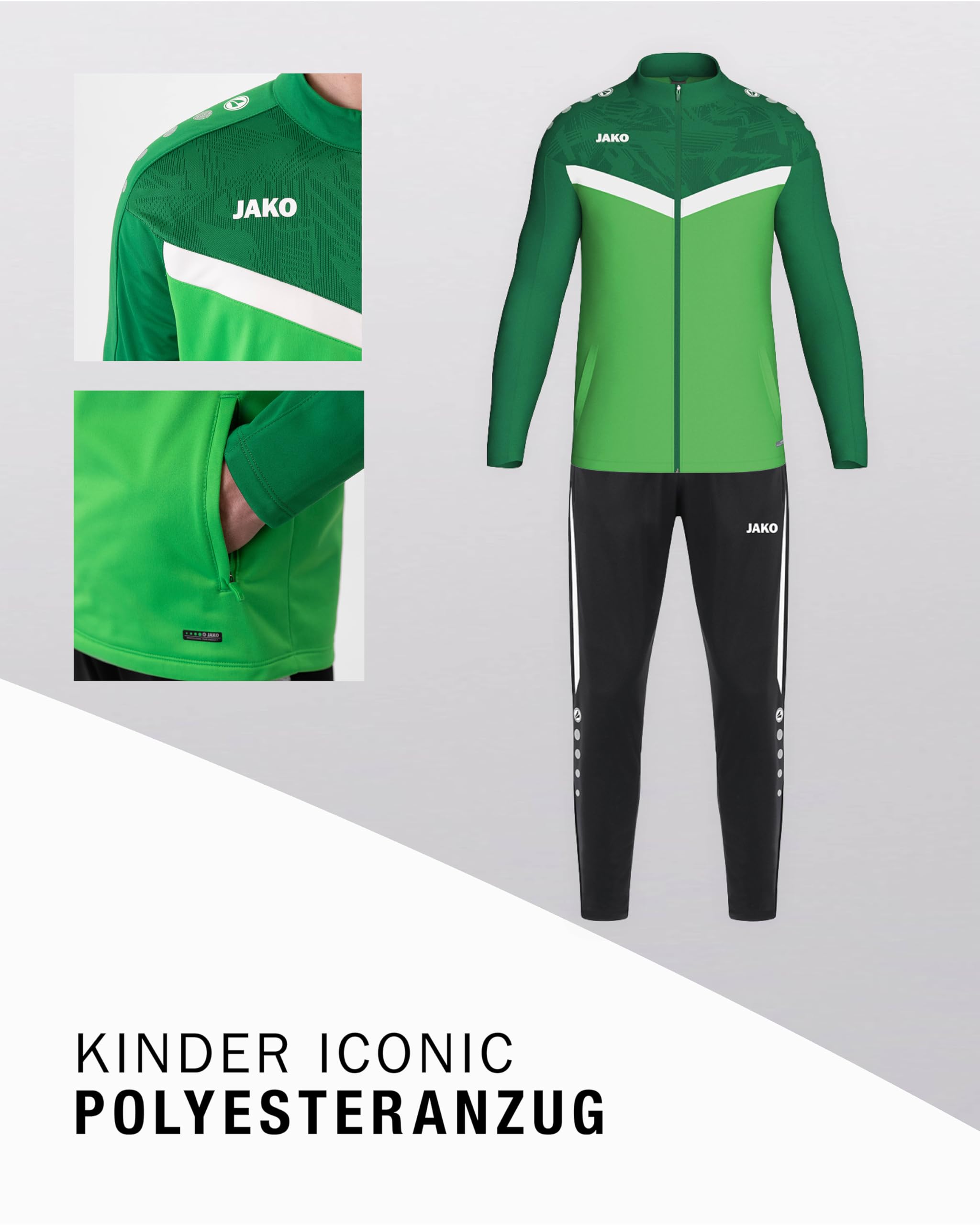 JAKO Unisex Kinder Jako Kinder Polyesteranzug Iconic Trainingsanzug