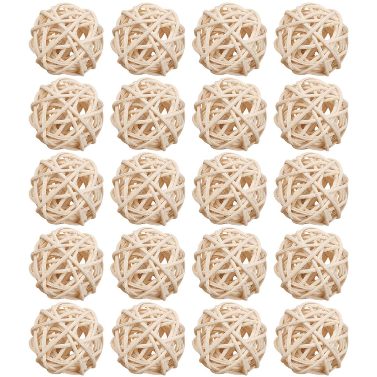 Toyvian Lot de 20 Boules de Rotin 3 Cm Naturelles Beige, Recharge Diffuseur de Parfum en Osier, Remplisseurs de Vase pour Décoration D’aromathérapie Intérieure