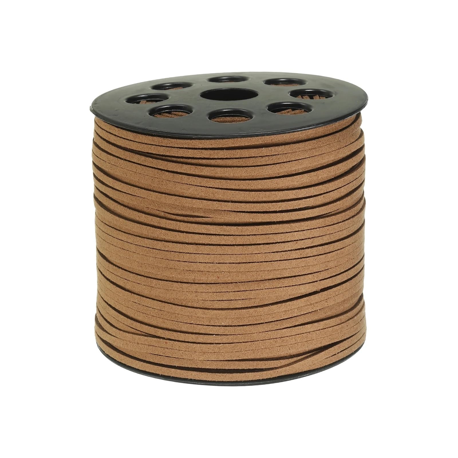 Leather Cords for Jewellery Making 2Pcs 100 Yards Flat Suede Cord 2.7mm Leather String Lace Faux Leather Cord with Roll Spool for Jewelry Making Necklace DIY Crafts(Brown)