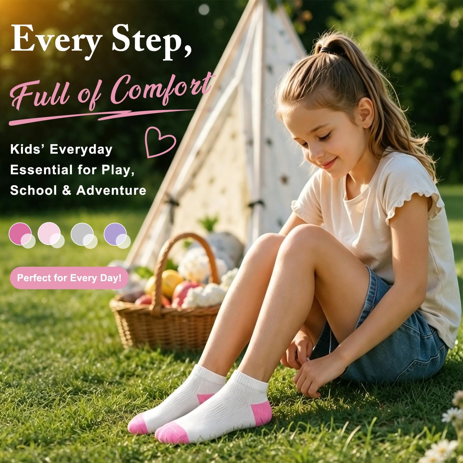 Duufin Girls Socks 20 Pairs Low