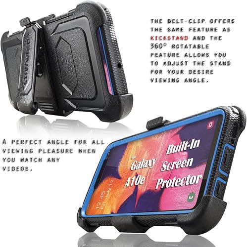 Miniatura 6 de Aegis Series - Funda compatible con Samsung Galaxy A10e con protector de pantalla integrado, resistente funda resistente de cuerpo completo clip