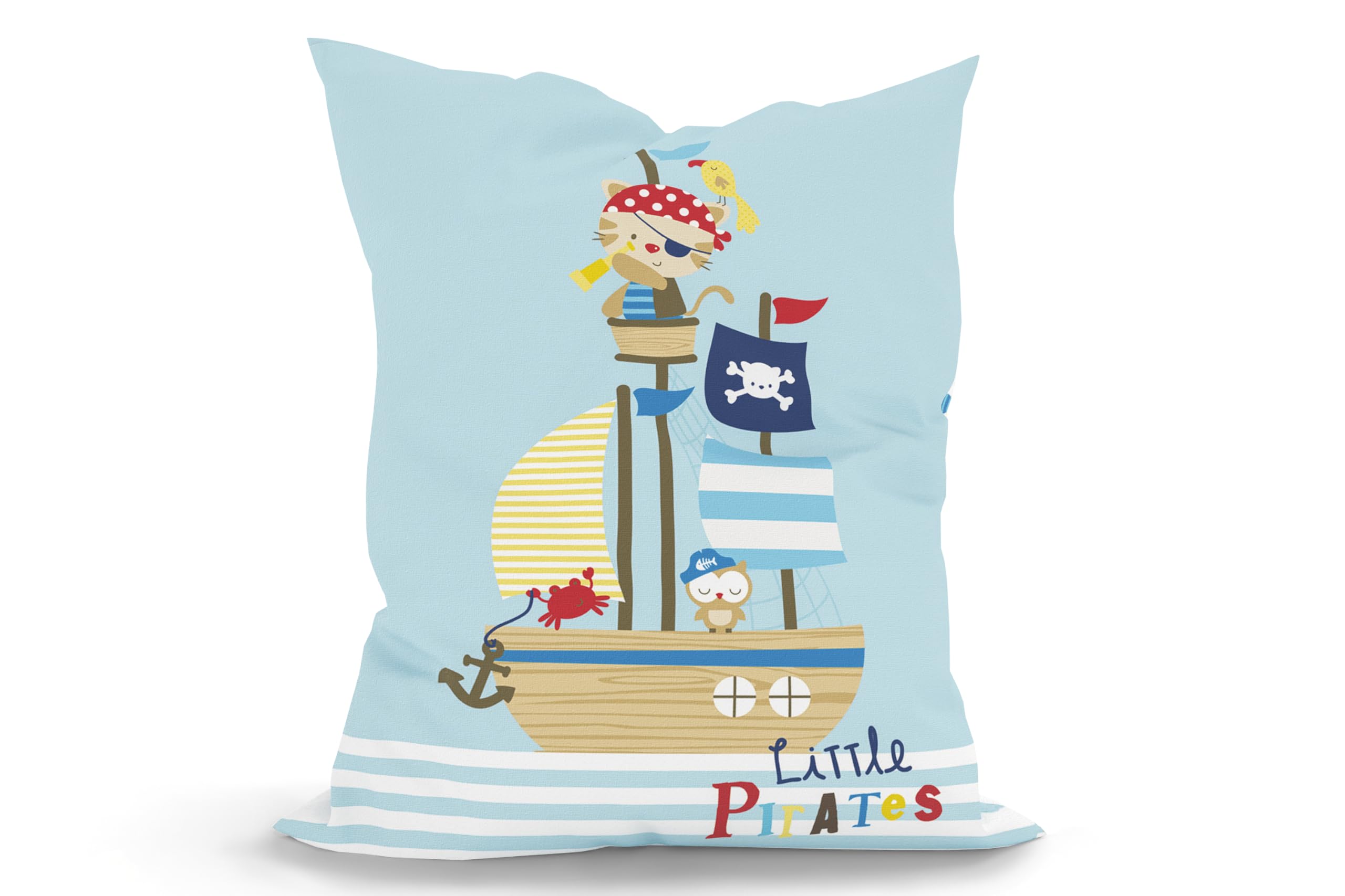 Green Bean Kinder Sitzsack Little Pirate 100x135cm mit 270 Liter hochwertiger EPS Perlen Füllung und waschbarem Motiv Wechsel-Bezug aus 100% Baumwoll - Riesensitzsack Bean Bag Sitzkissen