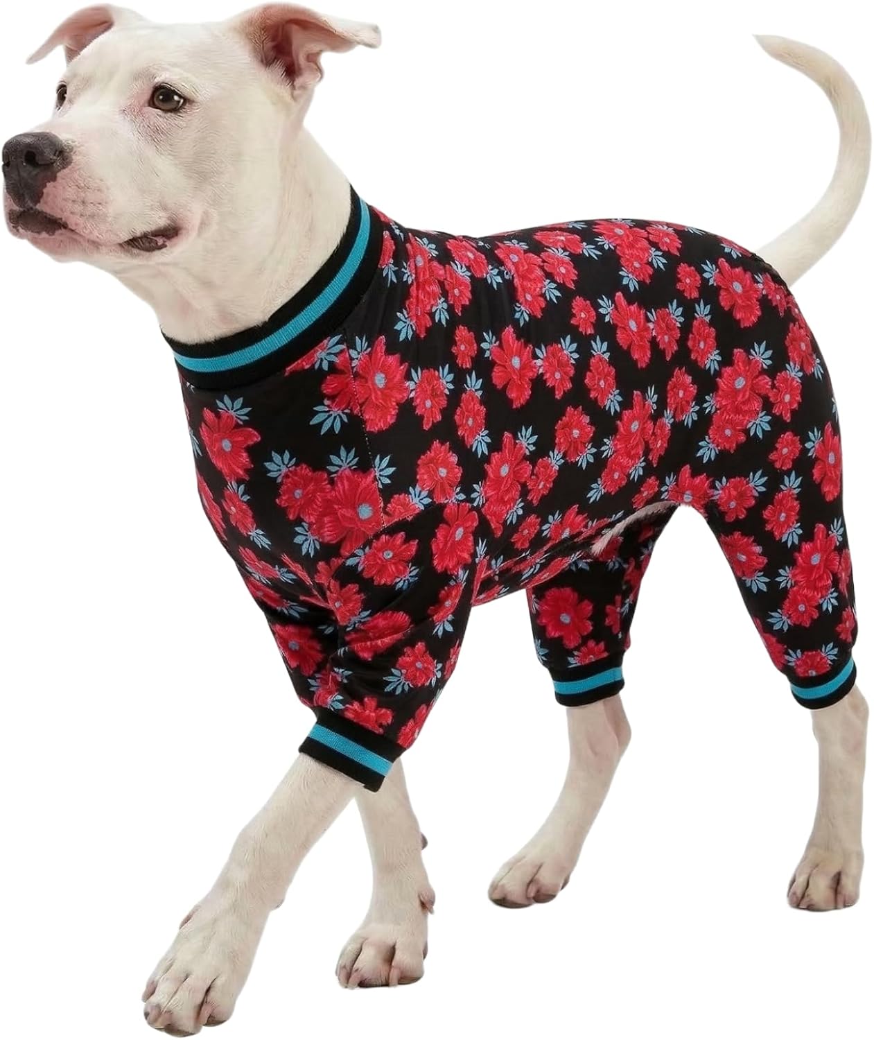 LovinPet Dog Outfits for XL Large Boy Dogs, Undershirt for Large Dog,ightweight Stretchy Fabric, Abstract Dinosaur Print, Big Pet Jammies, Uv Protection Tshirt, Easy to Wear Adorable Pet Jumpsuit,XL