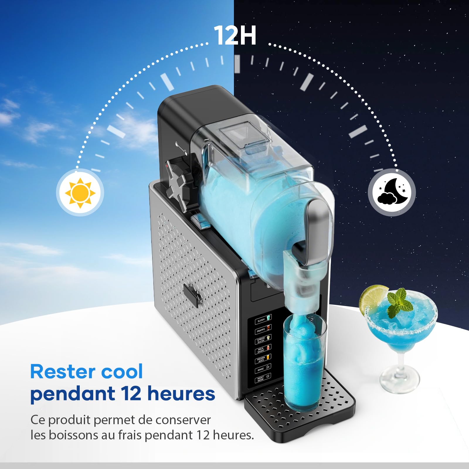 Machine à Granités Et Boissons Glacées - 2,6 L, 6 Programmes, Écran Tactile, Autonettoyante - 200W - 6