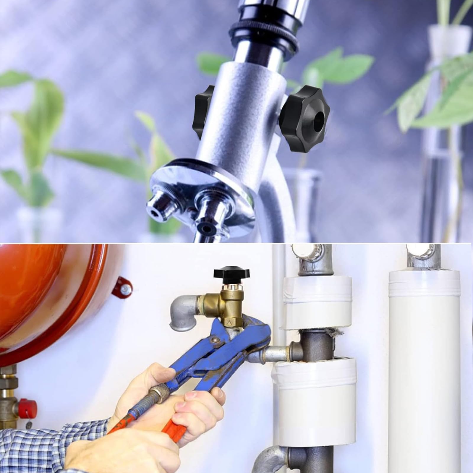 Dado Ad Ala M8 - 4 Pezzi, Dadi A Stella Neri Per Mobili, Biciclette, Elettrodomestici