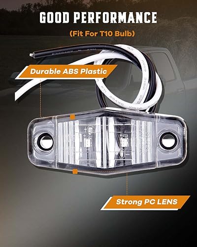 Miniatura 6 de cciyu Luces LED de 2.5 pulgadas para remolque y camión, 6 lentes transparentes rojas, a prueba de golpes, plástico ABS, 12 V, montaje en superficie