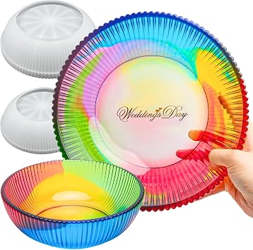2 PCS Large Bowl Resin Molds, Round Striped Deep Container Epoxy Resin Mold