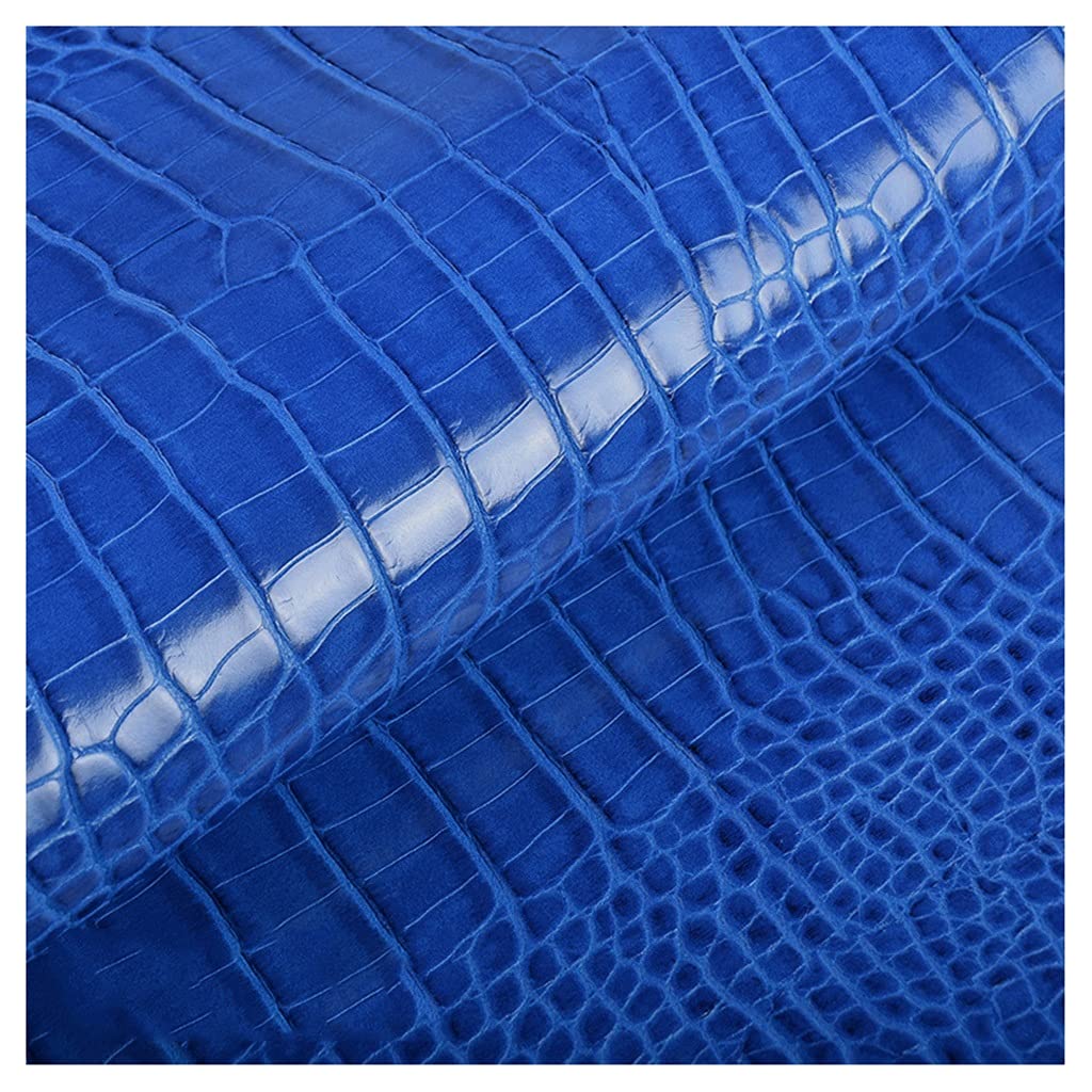 Tessuto in Ecopelle Finta Pelle al Metro Modello Coccodrillo Tessuto da Tappezzeria Largo 138cm per Sedia Divano, Artigianato Fai da Te# Colour: Red，Size:1.38x1m(Blue,1.38X7m)