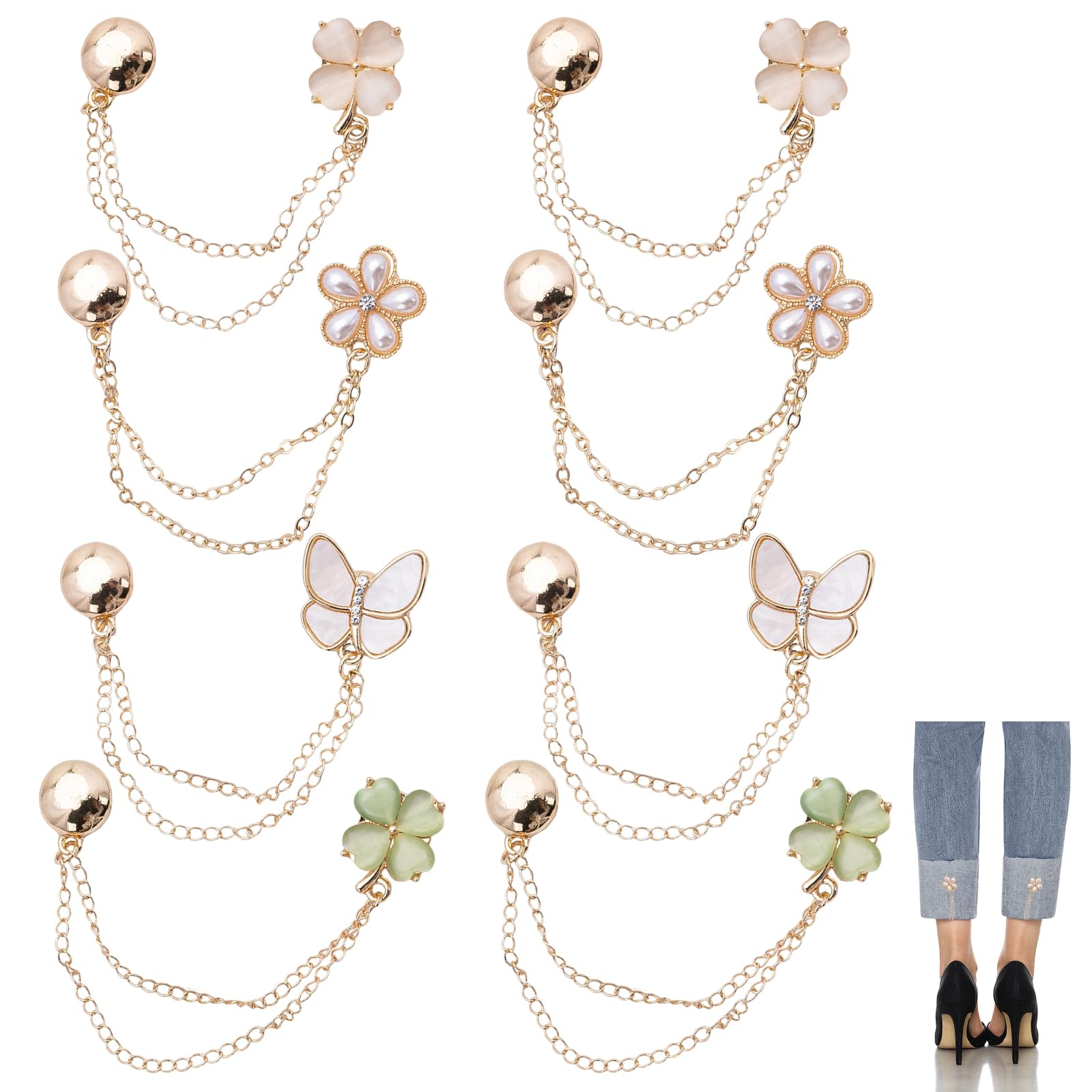 8Pack Magnetic Clothing Clips - Dress Sleeve Clips,Strong Hem Holder for Shortening and Decoration, for Women Girls