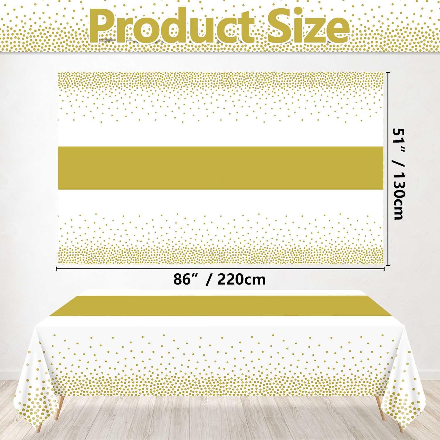 Hegbolke 4 Pack White and Gold Tablecloths - Image 2