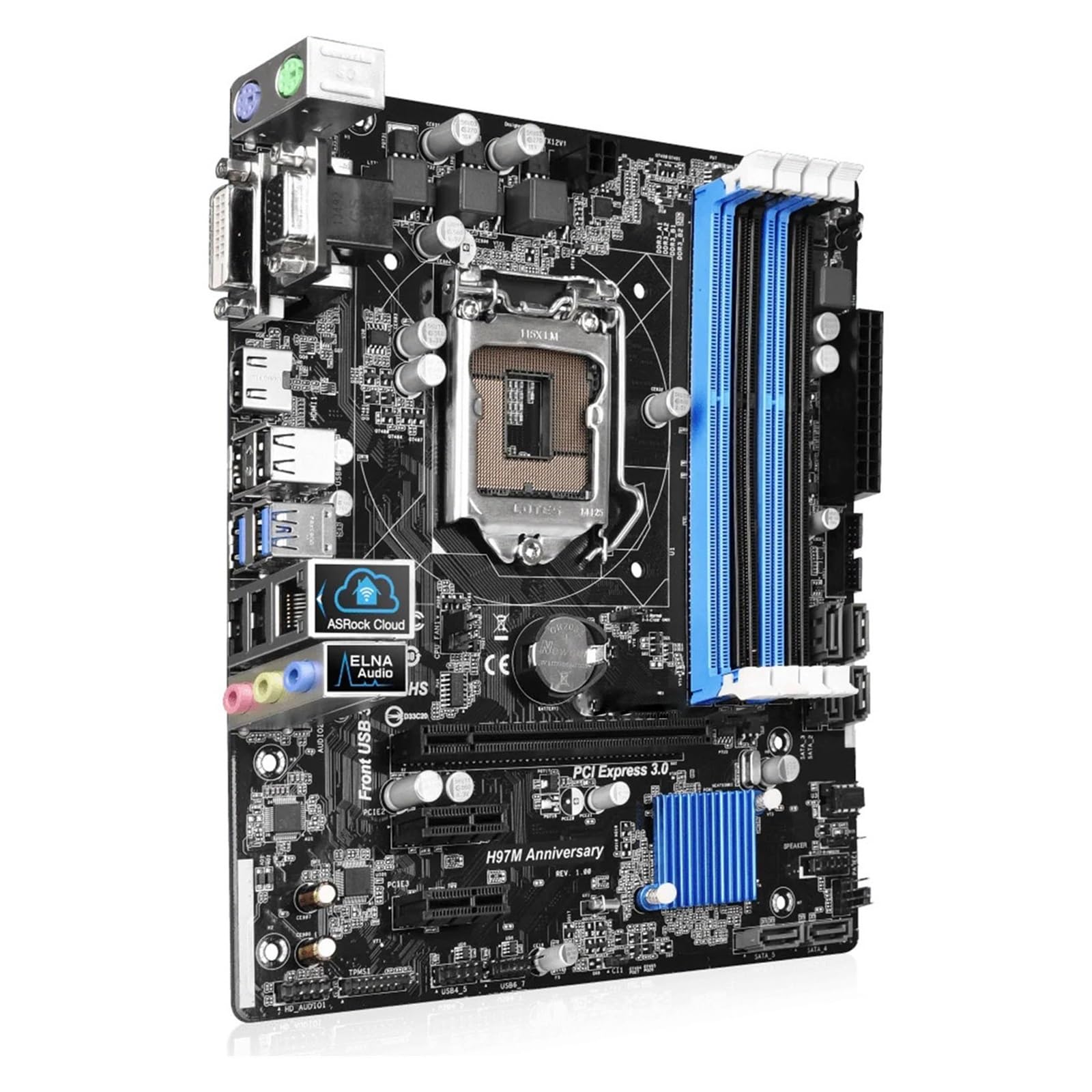 Placa Base Placa Base Fit For ASRock H97 H97M Anniversary LGA 1150 DDR3 32 GB Micro ATX Compatible con CPU 790, 4770, 4460, 4570, 4370, 4130, G3440