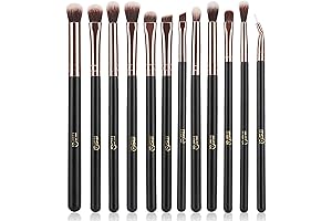 MSQ Rose Gold Eye Makeup Brushes - 12pc Set