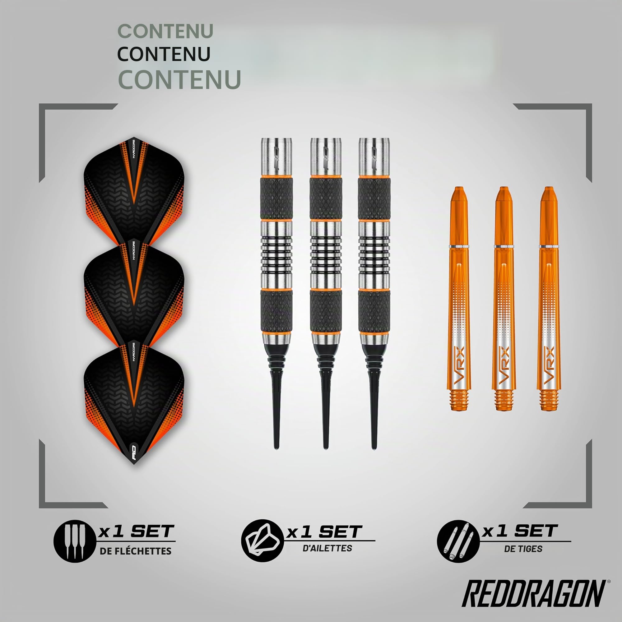 RED DRAGON Flechette Pointe Plastique 18g Amberjack Fléchettes Softip 90% Tungstene | Flechettes Cible Electronique | 3 Fléchette Professionnelle | 3 Ailettes | 3 Tiges