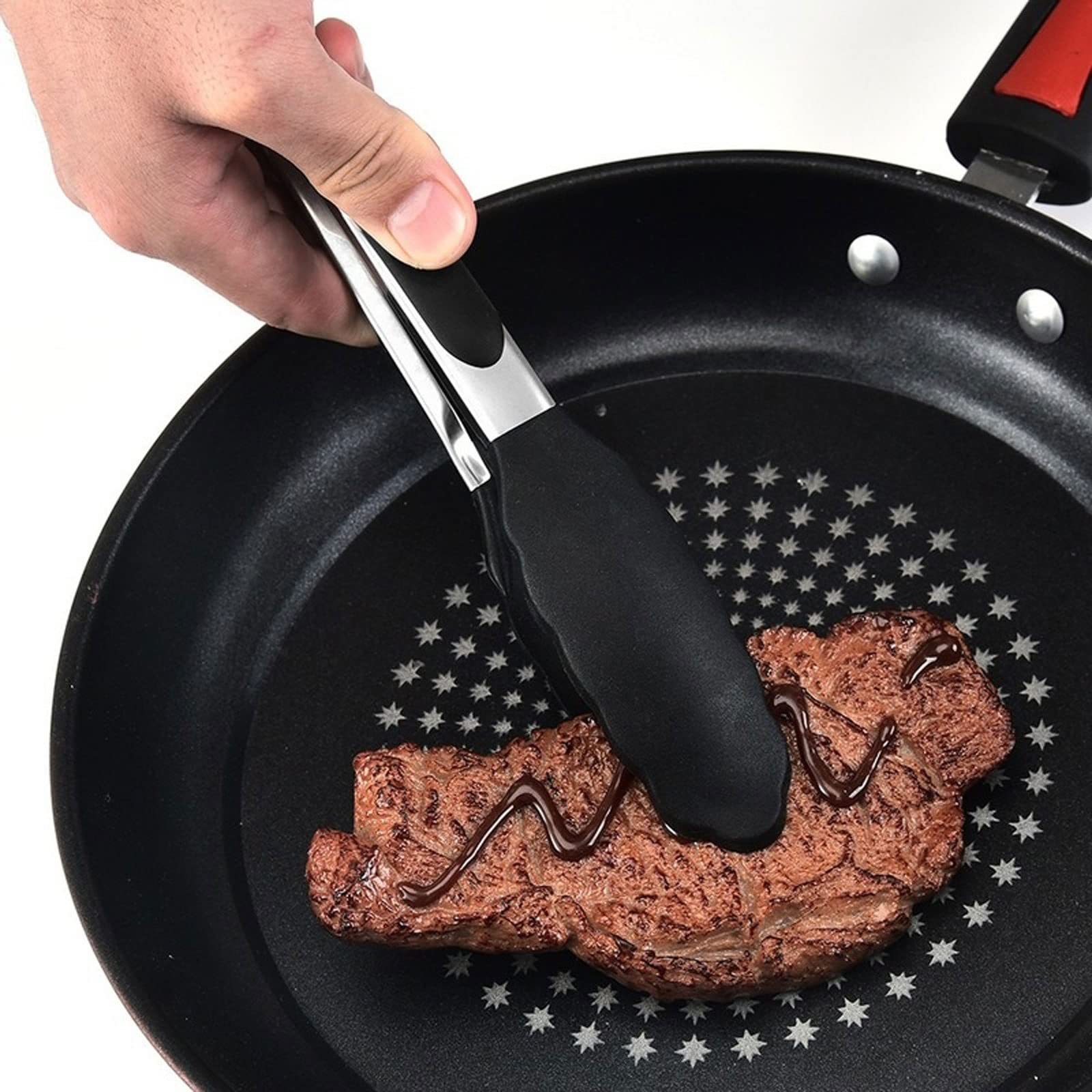 MRKU 1 Pinza per Grigliare Il Pane, Antiaderente, con Blocco per giunzioni, per Barbecue
