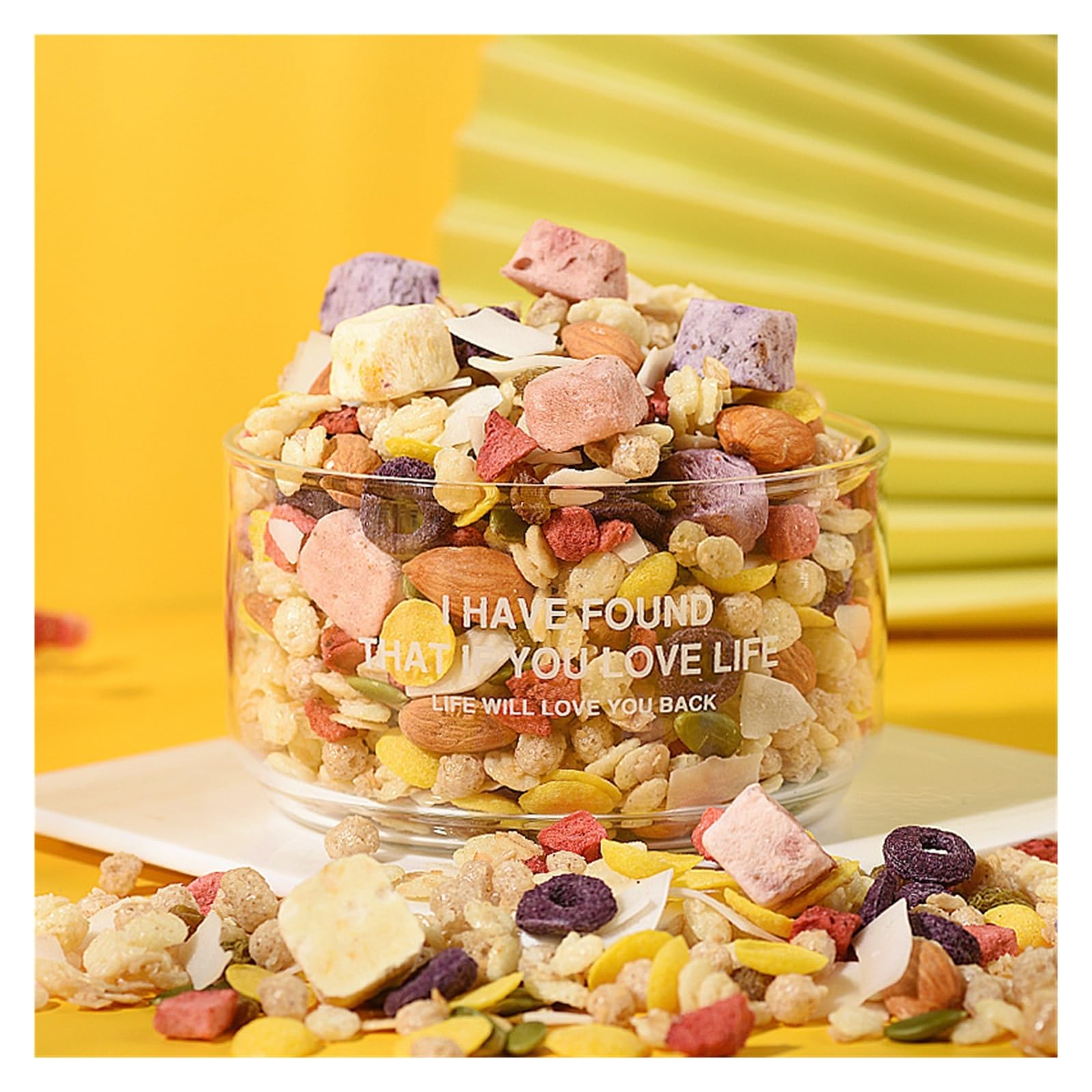 Patatas fritas de cereales mixtos 400g, frutos secos, frutas, avena, avena instantánea, snack seco o instantáneo(3pcs)