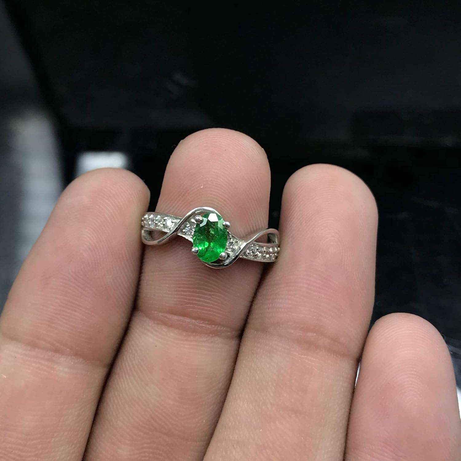 4.5 X 6.5 MM Oval Cut Natural Tsavorite Green Garnet Gemstone Ring 925 Sterling Silver January Birthstone Green Garnet Jewelry Promise Ring Birthday Gift For Mom (RG-7927)