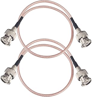 Boobrie 2-Pack BNC Male to Male Coaxial Cable RG316 11.8in BNC Male Pigtail Jumper HD-SDI Cable for CCTV DVR Camera Video Ham Radio Scanner