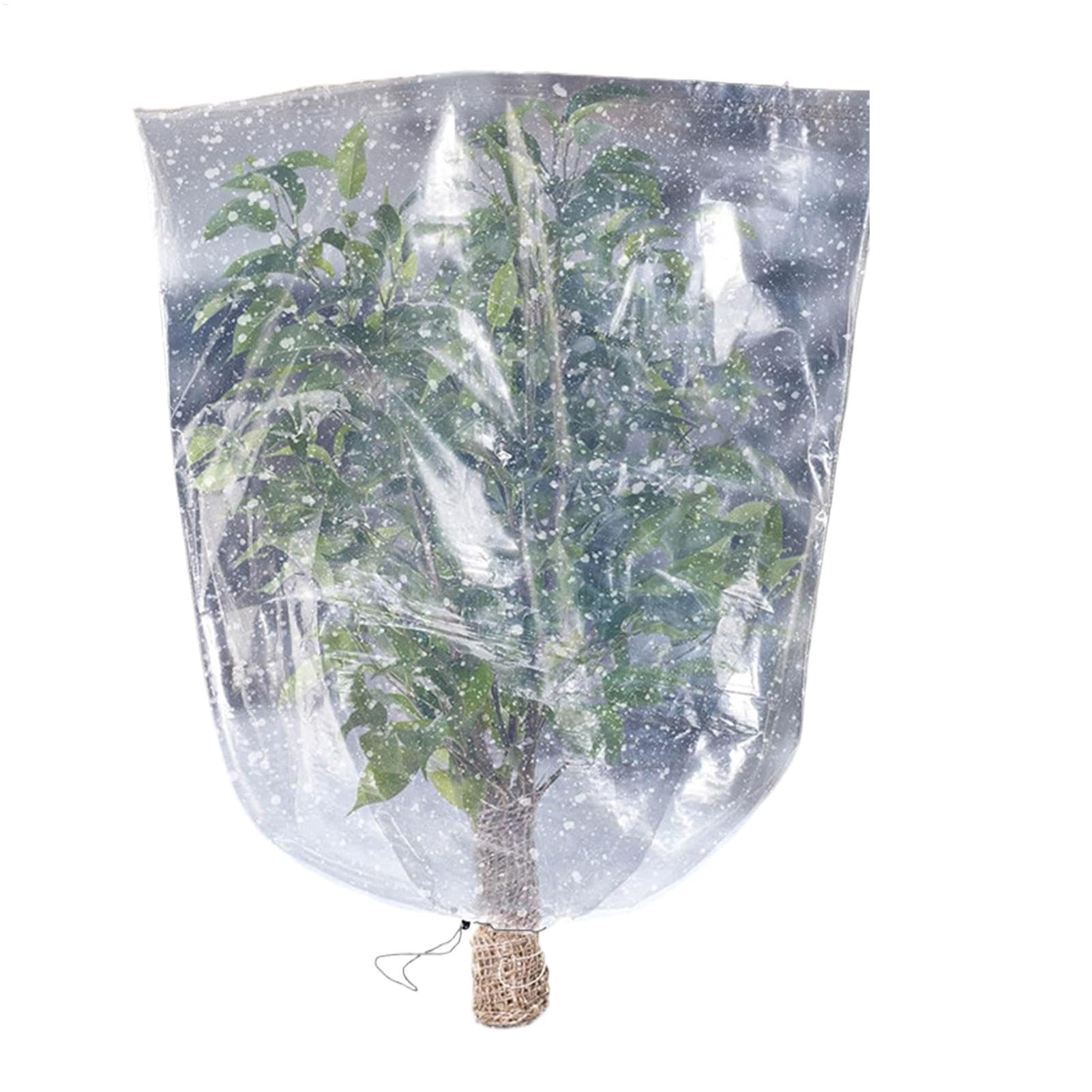 Outdoor Winter Plant Covers, Clear Winter Plant Frost Bags, PE Plant Rain Frost Protector, Waterproof Plant Shelter Coverings With Drawstring For Winter Cold Weather