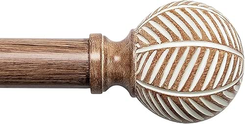 Wood Curtain Rods for Windows: 1 Inch Diameter Adjustable Heavy
