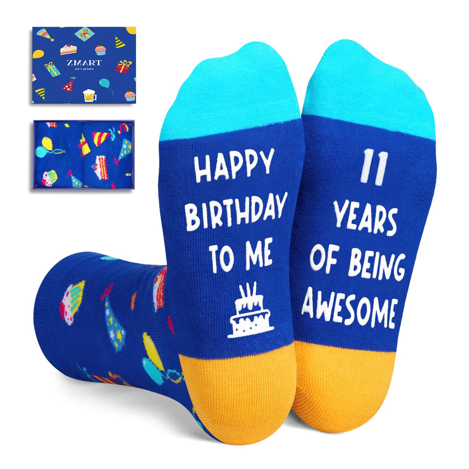 Zmart 11th Birthday Gifts Ideas for Boys Girls - Socks for Kids Age 11, Presents for 11 Year Old Tween