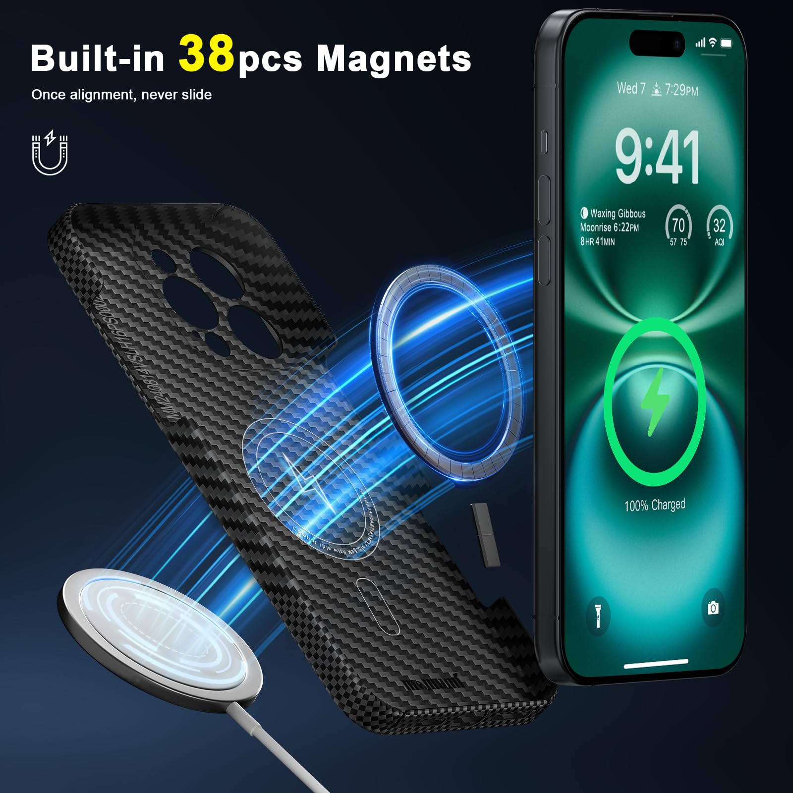 memumi Aramid Fiber Magnetic Case for iPhone 16 Pro - Image 4