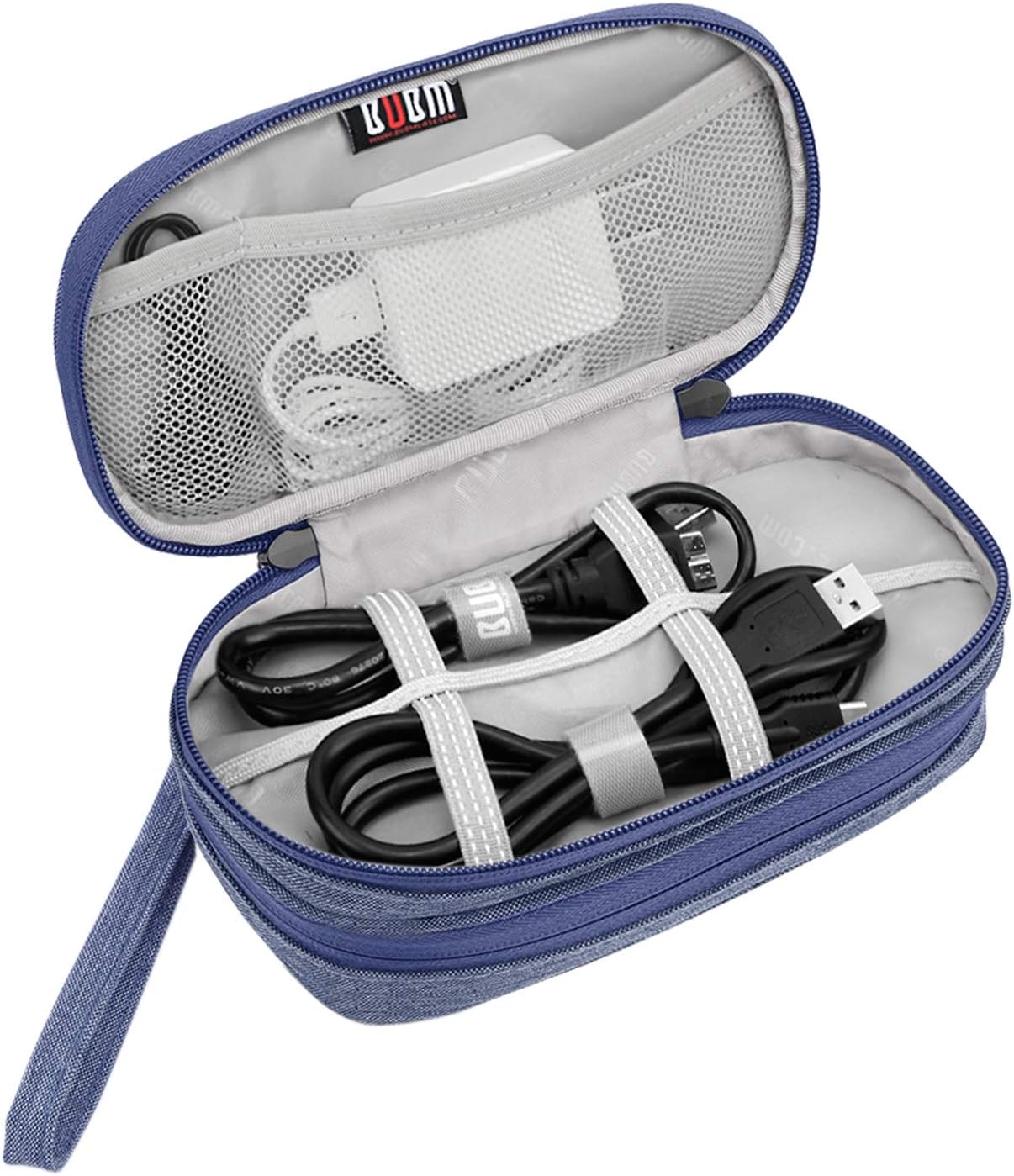 BUBM Double Compartment Storage Case Compatible with PS Vita and PSP, Protective Carrying Bag, Portable Travel Organizer Case Compatible with PSV and Other Accessories, Blue : Video Games