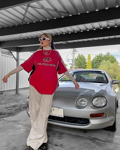 Miniatura 3 de Aelfric Eden Camisetas gráficas de gran tamaño para hombre con contraste de color, camiseta de carreras de velocidad unisex de ropa urbana, camiseta