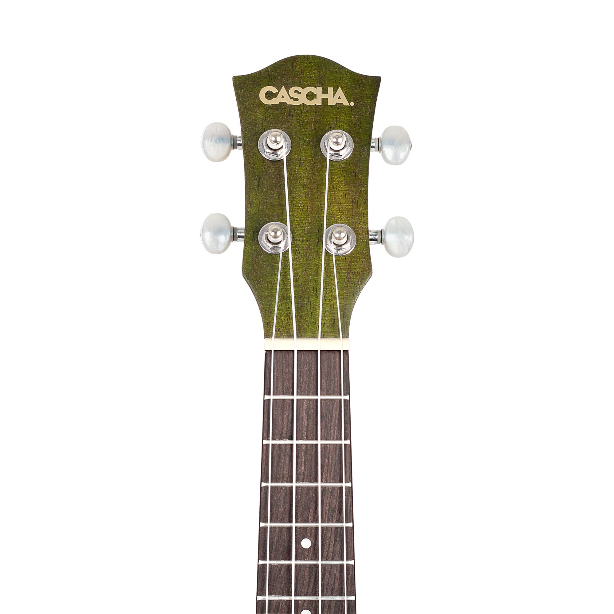 Cascha Mahagoni Sopran Ukulele Erwachsene & Kinder in Grün - inkl. 3 Plektren & gepolsterte Tasche - Mahagoniholz-Ukulele für Anfänger & Fortgeschrittene - Aquila Nylon-Saiten