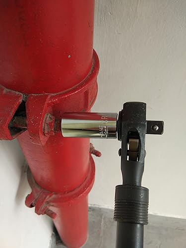 Miniatura 6 de MacWork Mango de trinquete de doble cabeza de 12 pulgadas y 38 pulgadas, llave de trinquete telescópica negra con función de martillo