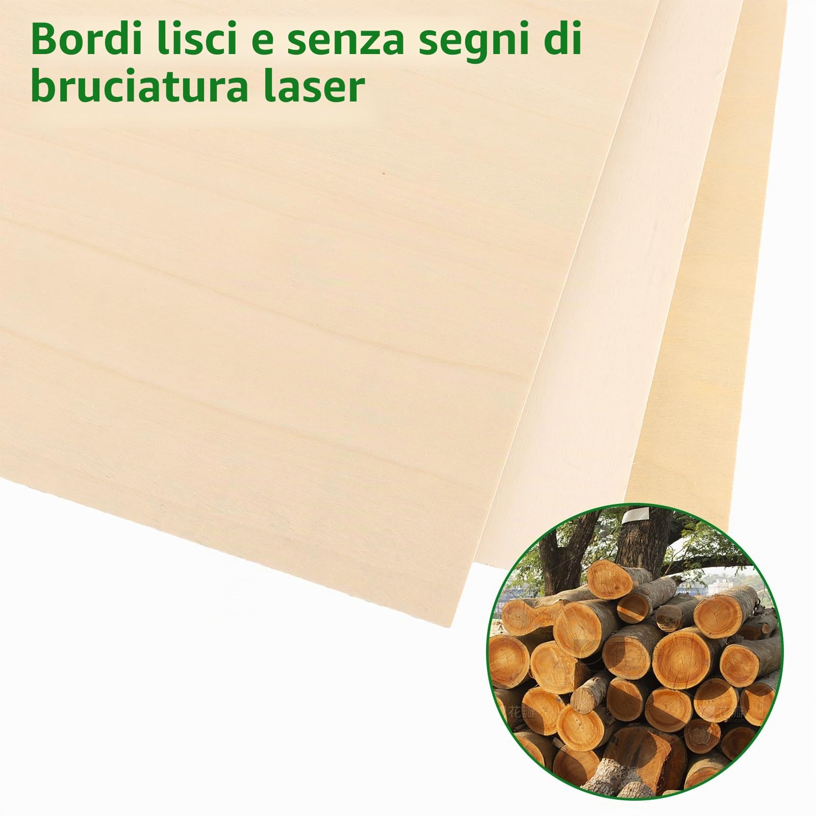 10 Pezzi Pannelli Legno A3, Pannello Compensato di Pioppo 420 x 300 x 5 mm, Fogli Naturali per Fai da Te, Modellismo, Pittura e Taglio Laser Studio