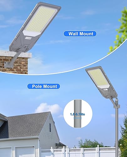 Miniatura 7 de JAYNLT X-12000W Luces de calle solares, 6500K luz de estacionamiento comercial del anochecer al amanecer, IP68 impermeable seguridad contra